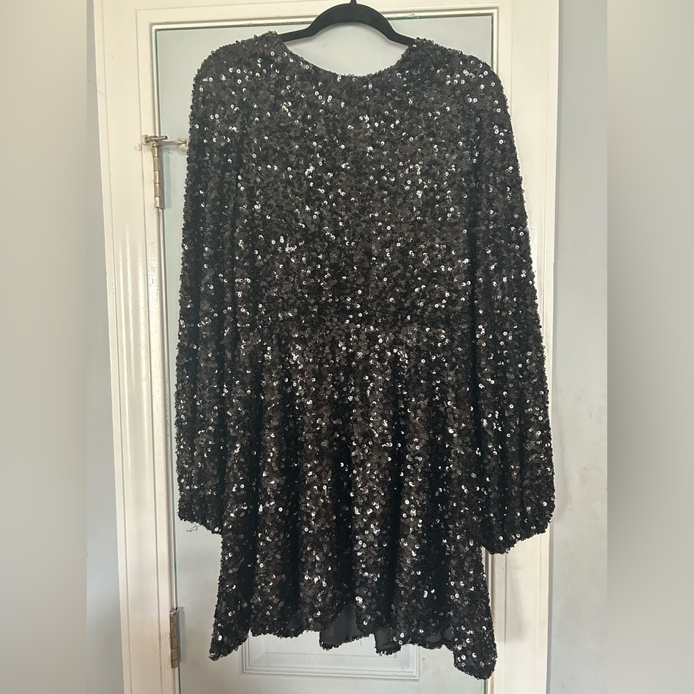 Anthropologie Black Sequin Dress - Sundays In Brooklyn